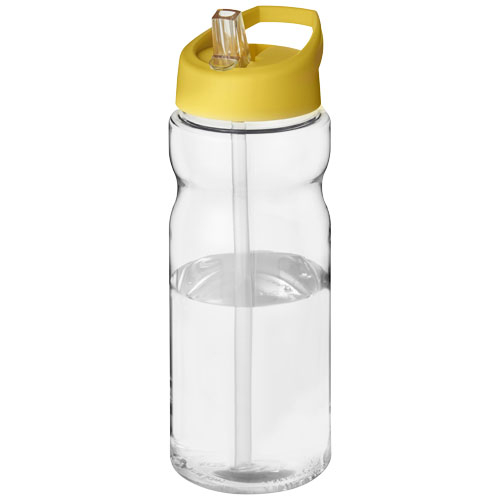 Bouteille de sport à couvercle 650ml personnalisée H2O Active® Base Translucide et Jaune